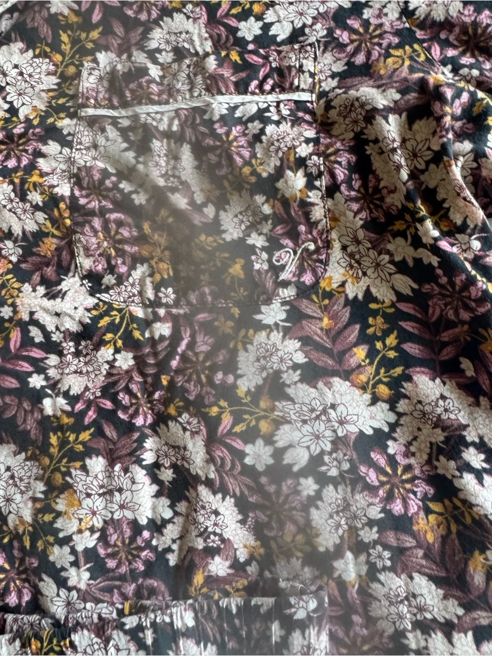 Victoria's Secret Black Floral Short Pajama Set size L